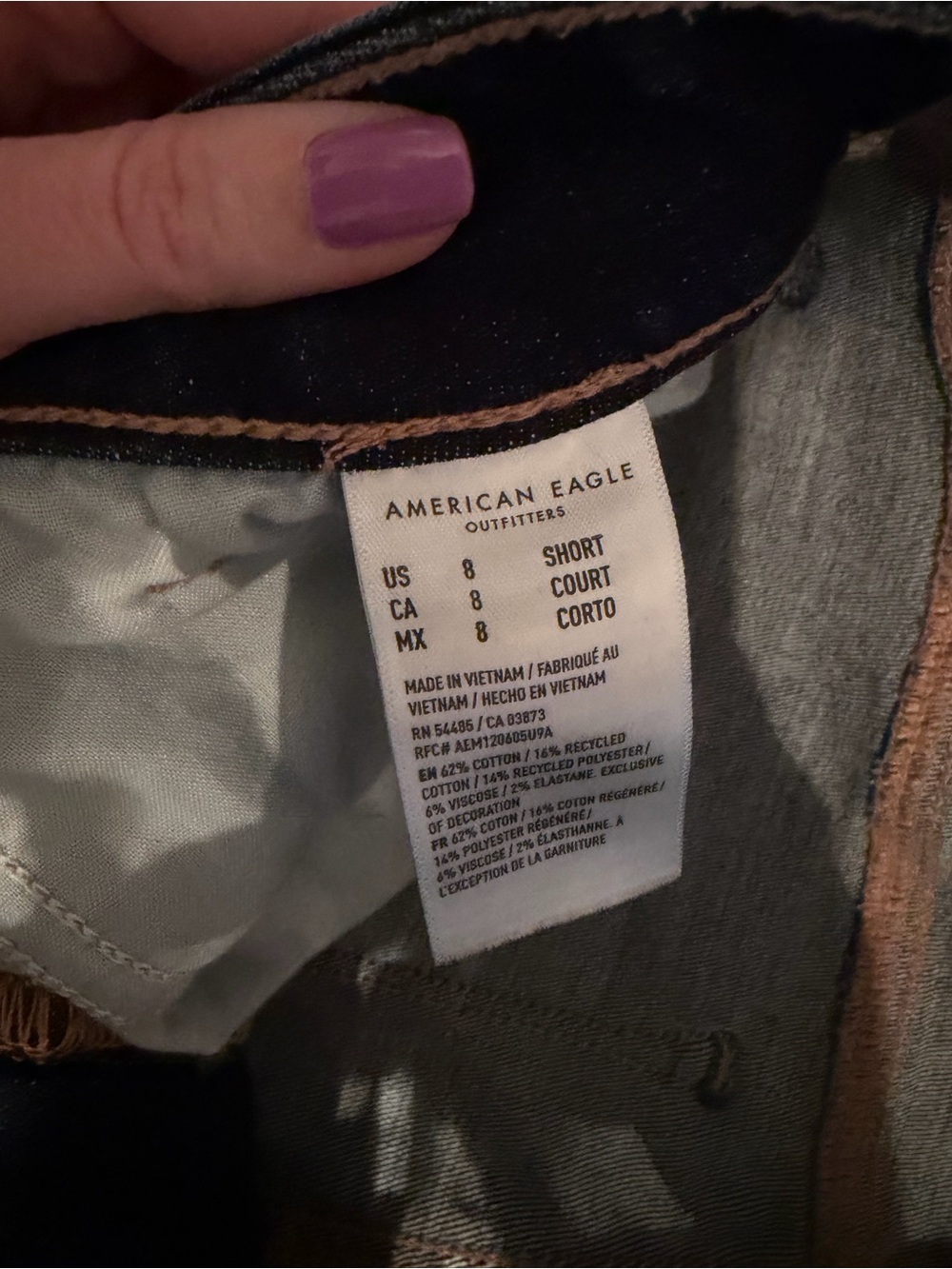 American Eagle Outfitters Slim Straight Dark Blue Jeans - Picture 6 of 8